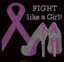 Load image into Gallery viewer, Fight Like a Girl Rhinestone Transfer