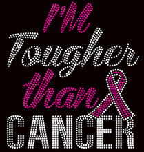 Load image into Gallery viewer, I'm Tougher Than Cancer Rhinestone Transfer