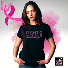 Load image into Gallery viewer, Fight Like a Girl Breast Cancer Rhinestone Transfer