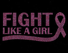 Load image into Gallery viewer, Fight Like a Girl Breast Cancer Rhinestone Transfer