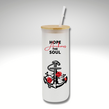 Load image into Gallery viewer, Frosted Glass Tumbler 25oz w/ Bamboo Lid Sublimation Blank