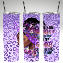 Load image into Gallery viewer, Even In The Midst Of The Storm Purple Cheetah Tumbler Wrap Digital Product