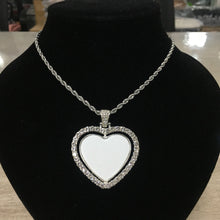 Load image into Gallery viewer, Rotating Heart Bling Rhinestone Sublimation Necklace
