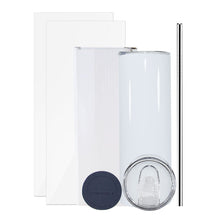 Load image into Gallery viewer, Case of 25 20oz Straight Sublimation Tumblers Metal Straw