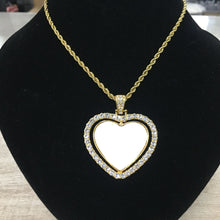 Load image into Gallery viewer, Rotating Heart Bling Rhinestone Sublimation Necklace
