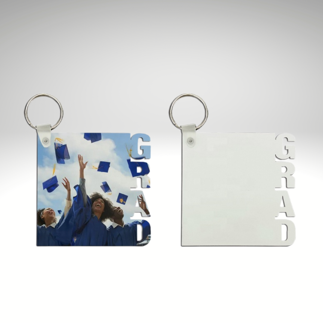 Wholesale Big Sale Warehouse Clearance Sublimation Blanks MDF Fam Round  House Square Heart Mom Dad Grad Keychain From m.