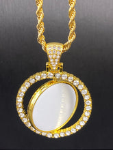 Load image into Gallery viewer, Rotating Round Bling Rhinestone Sublimation Necklace