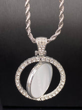Load image into Gallery viewer, Rotating Round Bling Rhinestone Sublimation Necklace