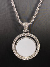 Load image into Gallery viewer, Rotating Round Bling Rhinestone Sublimation Necklace
