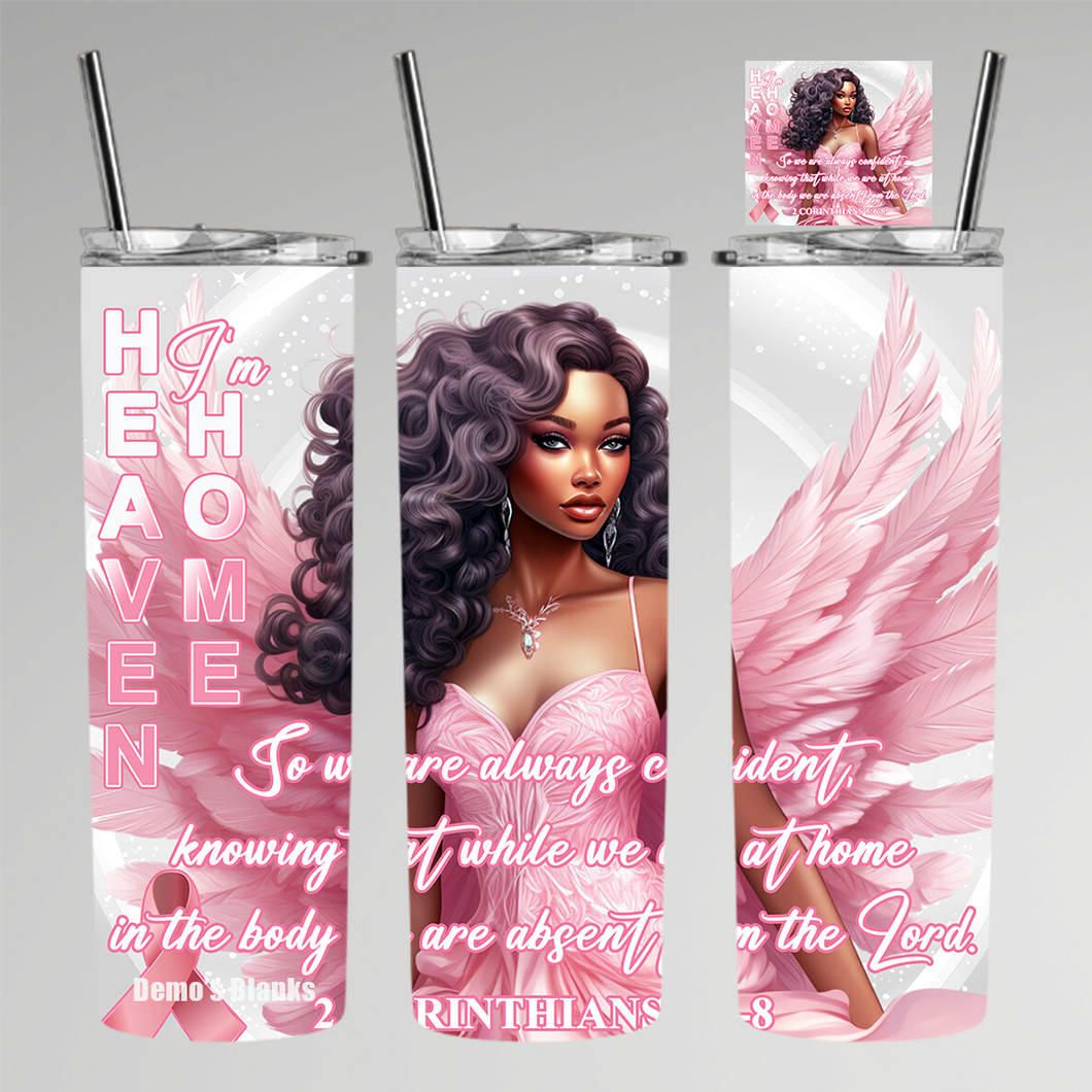 Breast Cancer Heaven Tumbler Digital Design Product