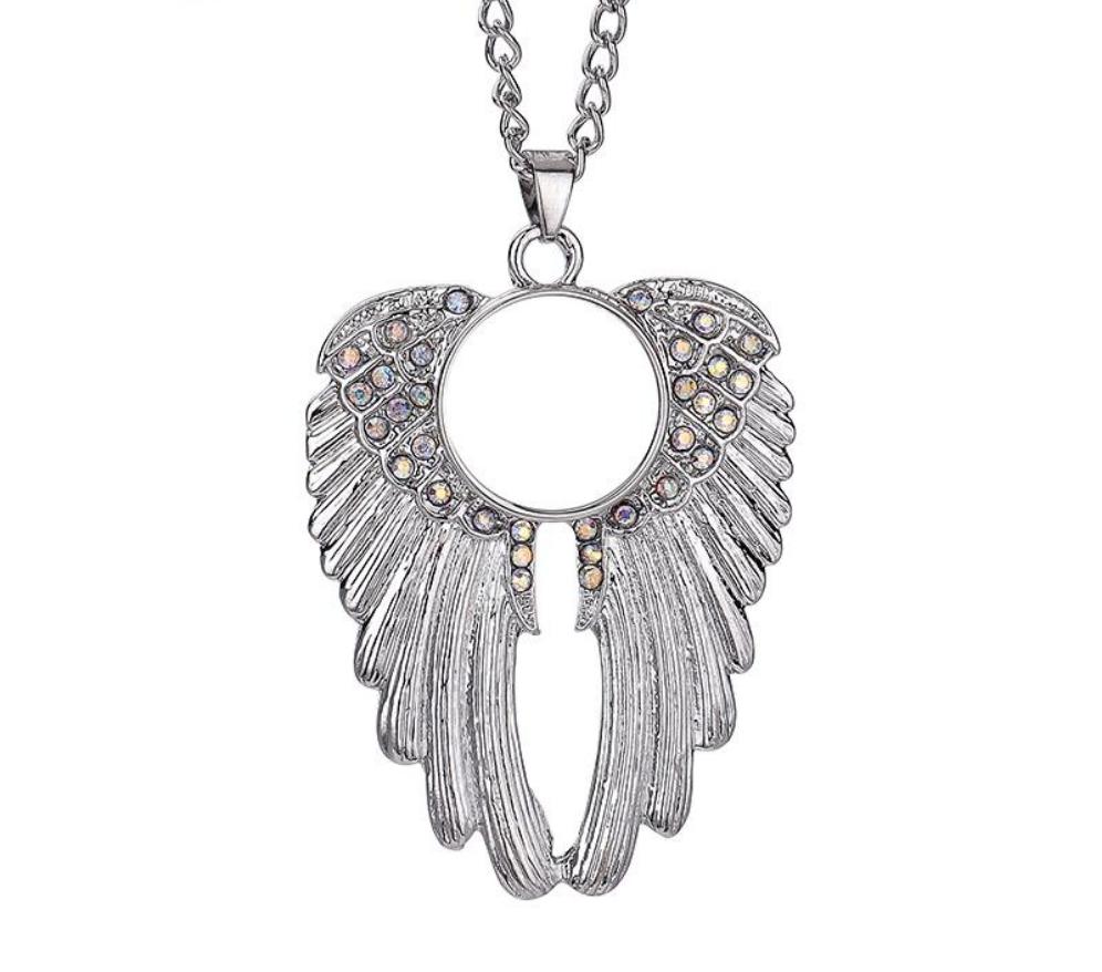 Angel Wings Iridescent Bling Sublimation Necklace – Demo's Blanks