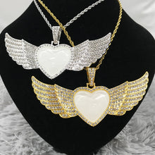 Load image into Gallery viewer, Angel Wing Bling/Rhinestone Sublimation Necklace
