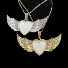 Load image into Gallery viewer, Angel Wing Bling/Rhinestone Sublimation Necklace
