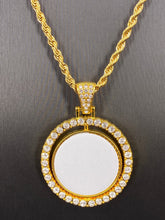 Load image into Gallery viewer, Rotating Round Bling Rhinestone Sublimation Necklace
